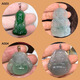 18k gold oblique hole jade buckle head melon seed buckle pendant buckle Guanyin Buddha pendant jade clip buckle thick crown gold buckle 18K gold A003