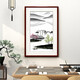 Zi Teng Suixuan ink landscape painting new Chinese style living room decoration painting background wall mural Chinese style entrance hall study hanging painting Picture 2 35*50cm mahogany color solid wood frame