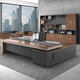 European wooden simple boss table CEO desk manager desk office combination manager room modern simple executive desk set class desk supervisor table big leaf walnut left side cabinet 1.8 meters boss table
