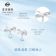 Caibai Jewelry Platinum Earrings Pt950 Platinum Fashion Design Sweet Bow Earrings Price BJ Platinum Earrings About 2.71g