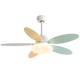 Beacon Full Spectrum Fan Light Sala de estar Nordic Comedor de calabaza Luz de techo de calabaza Simple Moderno Master Bedroom Light Candelier Integrated Spectrum 42-674A Hoja de color blanco + control remoto