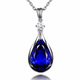 Blue|Gemstone Necklace Korean version 13 carat 5A grade tanzanite pendant white plated 18K gold pendant set Blue|Gemstone Pendant without chain