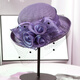 Rogosky counter trendy brand hat women's French spring and summer sun hat aristocratic hat curled flower top hat British socialite cool hat mesh large flowers dark purple head circumference 57 cm (with adjustment rope)