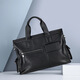 South men's briefcase genuine leather men's bag cowhide high-end business casual simple handbag men's large-capacity official bag style two black large bag 15.6 inches