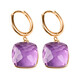 OUCERNY amethyst earrings for women, 18k gold inlaid gemstone earrings, exquisitely cut natural amethyst colored treasure gifts, ready for delivery, one item, one certificate