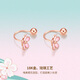 Saturday Fortune (ZLF) Sakura Drunken Series 18K Gold Earrings Women's Sakura Ear Hook Rose Gold Earrings Ready Stock
