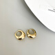 Bai Qixin oval plain hoop earrings ins cold style simple light luxury high-end earrings temperament geometric earrings female Internet celebrity earrings oval plain hoop earrings gold