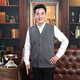 Quan Yingyue's elderly clothes Spring and Autumn New V-neck Vest Cardigan Vest Daddy's Clothes Men's Wool Knitted Vest Sweater Thin Light Gray 2XL Number of 135 Jin [Jin equals 0.5 kg]-150 Jin [Jin equals 0.5 kg]
