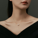 Shengli Hesheng HUSSAIN Passepartout 18K gold pearl necklace Akoya natural sea water bead pendant clavicle chain necklace white gold 8-8.5mm fresh water beads