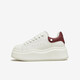 TATA thick-soled white shoes for women height-increasing sneakers for women platform shoes WN801AM4 off-white/burgundy 39