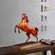 Rongfu Bronze Horse Ornament Living Room Office Lucky Horse Successful Zodiac Art Sculpture Moving to New Home Opening Gift Galloping Horse-Mingcha Brown Gift Box