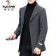 Woodpecker autumn and winter woolen woolen coat men's thickened suit Korean style trendy men's short windbreaker mature and stable heavy coat black 2XL