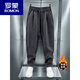 ROMON Men's Autumn and Winter New Gray Sports Pants Loose Straight Wide Leg Harem Pants Heavy Velvet Sweatpants Casual Pants Velvet Dark Gray L Weight 125-140 Jin Jin is equal to 0.5 kg