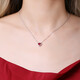 GEM STONE KING red zircon necklace 925 silver inlaid with colored gemstones heart-shaped necklace cute and playful as a Valentine's Day gift for your girlfriend
