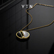 Beiyou Go Necklace-Black and White Hetian Jade 18k Gold New Chinese Style Necklace Jewelry Small Size