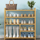 Jiayong Yunan bamboo shoe rack simple multi-layer economical entrance dormitory living room solid wood household storage rack small shoe cabinet original color 4 layers long 70-thickened slats