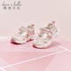 DAVE&BELLA children's toddler shoes, girls' sandals, baby daddy shoes, soft-soled children's sports shoes, summer new toddler shoes, pink, in stock 22 (shoe inner length 14.3cm)