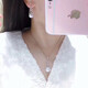 Qianlou Freshwater Pearl Pendant Earrings Set S925 Silver Design Style Bow Highlight Steamed Bun Shape Pendant