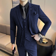 ROMON Suit Men's Slim Jacket Groom Wedding Custom Dress Business Professional Formal Small Suit Men Medium Gray Suit+Trousers XL (Suitable for 125-135 Jin Jin equals 0.5 kg)