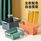 Macaron desktop storage basket plastic storage basket cabinet sundry basket home office storage storage basket fragrant orange shallow mouth large size