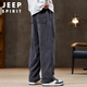 JEEP SPIRIT Jeep casual pants men's corduroy autumn and winter pants men's sports straight loose sanitary trousers