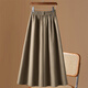 Sibaishe Retro Skirt 2025 Autumn New Women's High Waist Slim Pocket Large Skirt A-Line Skirt