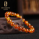 Ouchini Amber Bracelet Natural Raw Stone Exploded Buddha Beads Flower Amber Beads Single Circle Bracelet for Women as a Valentine's Day Gift for Chinese Valentine's Day