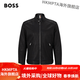 BOSS Motorcycle Leather Jacket Men's Fashionable Casual Stand Collar Sheepskin Jacket 001-Black 50