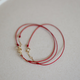 Holy glass 14K gold good luck extremely thin natal red K gold red rope exquisite good meaning transfer bracelet adjustable stacking 15.5cm