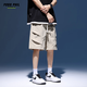 
Foss Phil shorts men's summer workwear trendy casual ice silk mid-pants loose sports five-point pants 9906 khaki L
