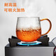 Yipot tea glass tea cup tea water separation water cup high borosilicate lidded office personal special kung fu drinking flower tea set