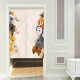 Diyin DIYin Nordic door curtain fabric windproof curtain partition curtain home bedroom Japanese style kitchen bathroom half curtain no punching cute cats and dogs 85*150