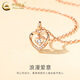 CHINA GOLD 18K rose gold love necklace for women clavicle chain heart-shaped gold pendant fashion jewelry wedding birthday gift for women 18K gold beating heart pendant with 18K gold chain