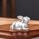 Guiyintang Pure Silver 999 Tea Pet Handmade Boutique Lucky Rabbit Tea Play Handle Pieces Can Raise Creative Ornaments Silverware Tea Set Accessories Welcome Rabbit + Certificate + Gift Box