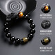 BJYL Obsidian Bracelet Lucky Pixiu Bracelet Men's Transport Beads Tiger Eye Stone Jewelry Gift for Boyfriend and Husband Lucky Pixiu Heart Sutra Obsidian Bracelet-12mm