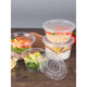 Qiantun disposable bowls, chopsticks, plastic household small bowls, round lunch boxes with lids, packed lunch boxes, tableware, ice powder dealer 142 lids, suitable for 700-1000 bowls, 100 pieces