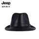 JEEP SPIRIT Genuine Leather Hat Men's Autumn and Winter Jazz Hats for Middle-aged and Elderly Cowhide Gentleman Hats Shanghai Beach Hats Outdoor Dad Hats Sheepskin Black Medium Size XL (57-58cm)