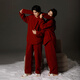 Yuenei red pajamas wedding newlyweds suit autumn and winter coral velvet thickened home clothes for men and women zodiac year 88627 lucky red with scarf men's L (male 110-140 Jin Jin equals 0.5 kg / female 110-120 Jin Jin equals 0.5 kg)