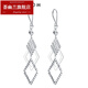 Huiyoulan platinum earrings for women pt950 platinum earrings pt999 ear wire gold earrings platinum ear hooks long jewelry Chinese Valentine's Day gift Christmas gift Pt950 platinum earrings pair about 3.2g + certificate
