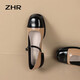 ZHR Loafers Women's Retro French Splicing Mary Jane Shoes Women's Fashionable and versatile single shoes Women Y686 Apricot 37