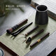 YIHUTEA Ebony Tea Ceremony Six Gentlemen Set Tea Spatula Ceramic Kung Fu Tea Set Accessories Tea Table Tea Making Tools Tea Clamp Spoon Knife Lighthouse Six Gentlemen Tea Ceremony