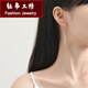 Yubo Workshop (YUBOGONGFANG) pt950 platinum earrings for women, fashionable platinum tassel star earrings, versatile earrings, earrings, earrings, PT950 2.9-3.1g
