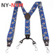 NY-NYM男女钩扣背带夹加长背带挂钩男士吊裤夹四季通用适用中老年人群 黑色 MBD8501BK+120cm
