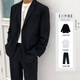Lieyan suit complete set for male teenagers, high school students, college students, male graduation defense formal casual interview suits, summer suit + white shirt + tie + trousers 4-piece set XL 115~130Jin Jin equals 0.5 kg