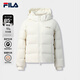 FILA Official RGB Down Women's Down Jacket 2025 Winter Far Infrared Heating Bread Jacket Hooded Warm Jacket