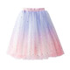 
Pig Pitt (PIG/PETER) girls' skirt summer skirt girls summer short skirt 2025 new children's fashionable princess mesh skirt suit 4118 gradient color + 9889 white 130 cm