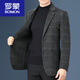 ROMON double-sided cashmere thickened men's suit 2025 autumn and winter men's woolen suit jacket simple suit dark gray (thick* style) S 165 suitable for weight 102-122