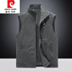 Pierre Cardin Autumn and Winter Reversible Vest Men's Outdoor Sports Fleece Vest Polar Fleece Waistcoat Warm Vest Sleeveless Jacket Black 2XL Recommended/150-165Jin Jin equals 0.5kg