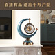 Twelve-eye European-style clock light luxury display clock living room sitting clock desktop pendulum clock table-style ornaments American home table clock blue gold pottery bottom