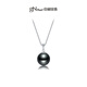 Jingrun Pearl Pendant Zhiran 18K Gold Seawater Pearl Pendant Round Tahitian Black Pearl Pendant Birthday Gift 11-11.5mm Free 18K Gold Chain Black
